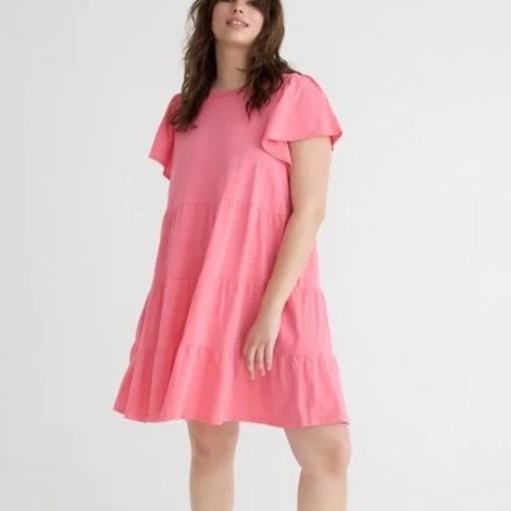 J. Crew Knit broken-in jersey tiered mini dress 3X
